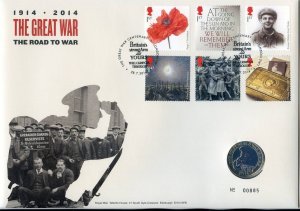 2014 The Royal Mint The Road to War £2 Coin Cover