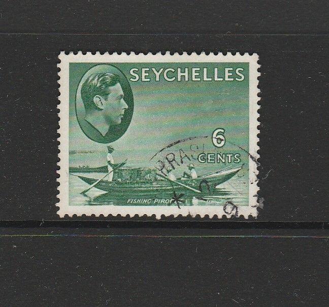 Seychelles 1938 6c Green Def, RETOUCH UNDER ELLE, FU