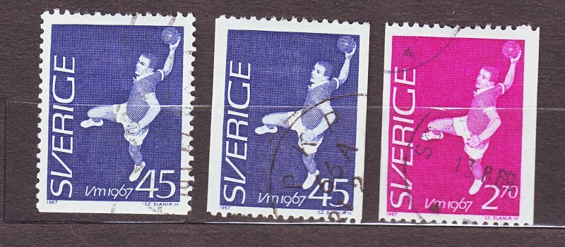 J22869 JLstamps 1967 sweden set used #714-6 sports