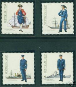 PORTUGAL Scott 1559-62 MNH** Naval Uniform Ship set CV$5.55