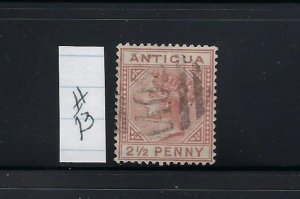 ANTIGUA SCOTT #13 1873-79 2 1/2P (RED BROWN) - WMK 2- PERF 14 - USED