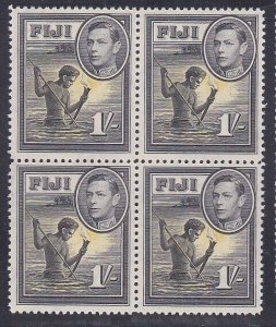 FIJI 1938-55 GVI 1/- SG262 - fresh MNH block of 4...........................x285