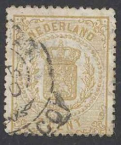 Netherlands Sc# 21 Used 1869-1871 2c Coat of Arms