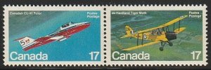 1981 Canada - Sc 904a - MNH VF - 1 pair - Canadair CL-41/de Havilland Tiger Moth