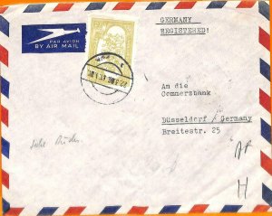 99974 - AFGHANISTAN - POSTAL HISTORY - REGISTERED Airmail COVER to GERMANY 1936-