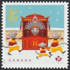 DIE CUT = CHINESE LUNAR YEAR OF THE RAT = BK stamp MNH Canada 2020 #3231ii/iii