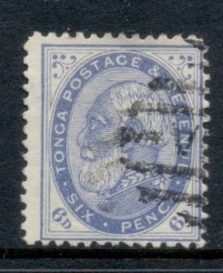 Tonga 1886-92 King George I 6d blue Perf 12.5 FU