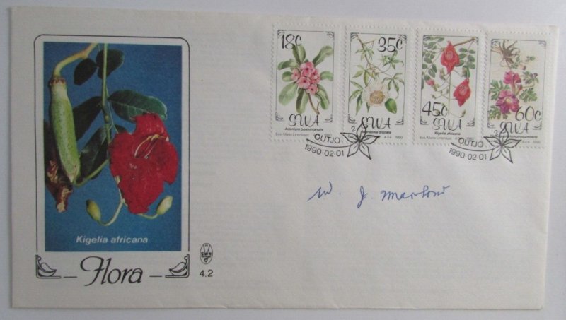 1988-90  Sc#602/644 Southwest Africa 5 FDCs Flora*Aviation*Birds*Missionaries*