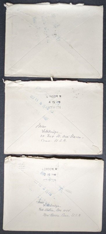 EDW1949SELL : USA 6 piece New Haven CT postal history lot inc several to UK