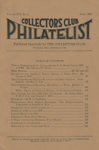 Lot of 10 Early Issues, Collectors Club Philatelist, July 1934 - Oct. 1938 