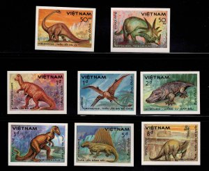 Unified Viet Nam Scott 1428-1435 Dinosaur Imperforate set Unused NGAI