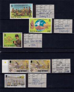 Isle of Man 1977 & 1982 MNH SCOUTS & Cyclist Incl ERRORS (6 Stamps) #A2380