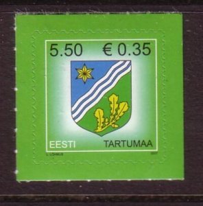 Estonia Sc573 2007 Coat of Arms stamp Euro Added mint  NH