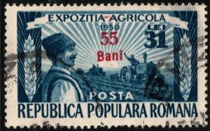 ✔️ ROMANIA 1952 CURRENCY REFORM OVERPRINT AGRICULTURE EXPO  SC. 846 $4 [14.5.4]