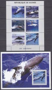 2002 Guinea 6vKL+B Marine fauna - Dolphins