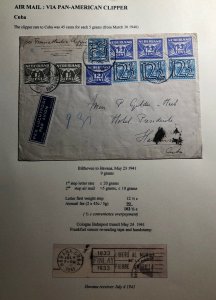 1941 Bilthoven Netherlands Censored Clipper Airmail Cover