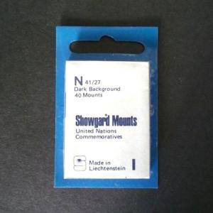 Showgard Stamp Mount Size N 41/27 mm - BLACK (Pack of 40) (41x27  41mm)  PRECUT