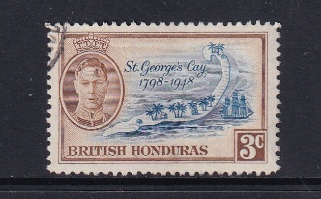 British Honduras  #132  used  1949  St. George`s Cay 3c