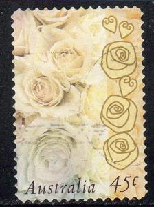 Australia 1648 -Used - 45c Greetings / White Roses (1998) (cv $0.65) (1) +