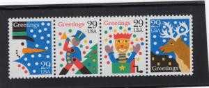 2794a Christmas, MNH strip/4, CV $2.40