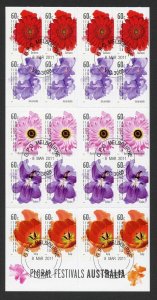 Australia SG3564/68 2011 Floral Festivals Self Adhesive Booklet Fine used