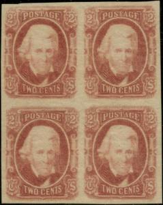 CSA #8 XF+ OG (2)LH (2)NH FROM SHEET OF 100 W/ COPY OF PF CERT CV $300.00 BQ164