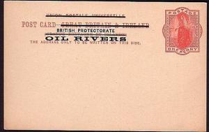 OIL RIVERS NIGERIA QV GB 1d postcard overprinted - unused..................31646