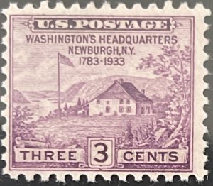 Scott #727 1933 3¢ Washington's Headquarters unused hinged