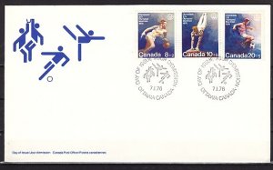 Canada, Scott cat. B10-B12. Montreal Olympics. First day cover. ^