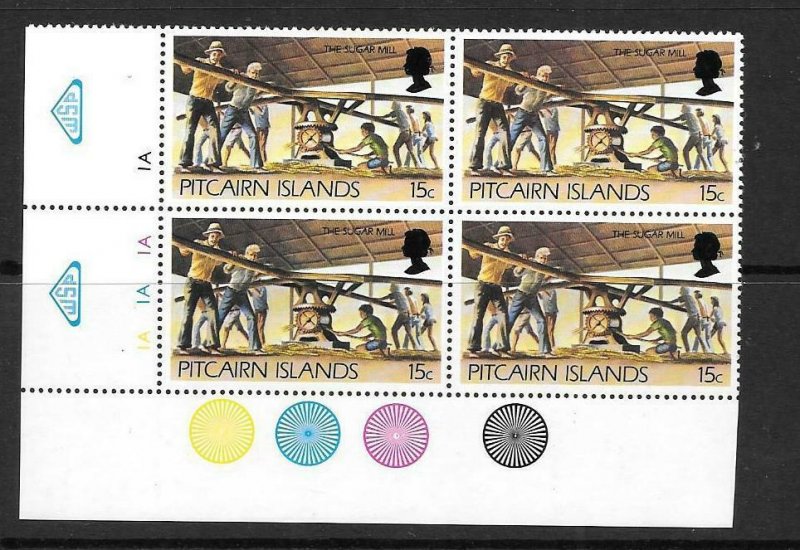 PITCAIRN ISLANDS SG179a 1981 15c DEFINITIVE BLOCK 4  MNH