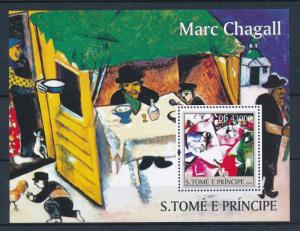 [58375] Sao Tome & Principe 2004 Painting Marc Chagail drinking wine  MNH Sheet