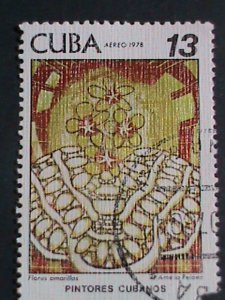 ​CUBA- 6 OLD FLOWERS AND PLANTS USED-CUBA STAMP-VERY FINE PLEASE WATCH