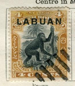 NORTH BORNEO LABUAN;  1900 early pictorial issue fine used 4c. value