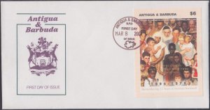 ANTIGUA & BARBUDA Sc# 2726 FDC S/S of NORMAN ROCKWELL'S FAMOUS PAINTING