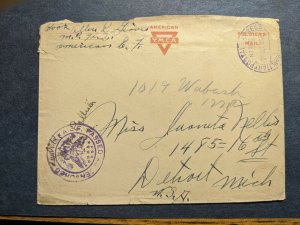 APO 768 CHERBOURG FRANCE 1918 Censored WWI Army AEF Cover MP COOK Soldier's Mail