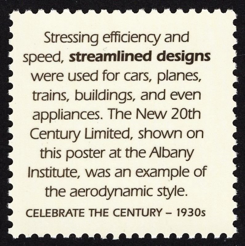 US 3185k MNH VF 32 Cent  Streamline Design Celebrate The Century 1930s