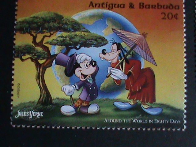 ​DISNEY-ANTIGUA & BARBUDA STAMP-1979 DISNEY CARTOON-MICKY ON THE MOON MINT SET