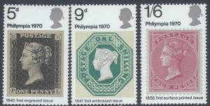 Great Britain Sc#642-644 Philympia (1970) MNH