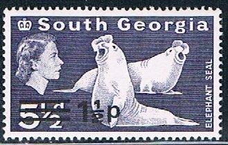 South Georgia 19b, 1.5p on 5.5d Elephant Seal, MNH, VF