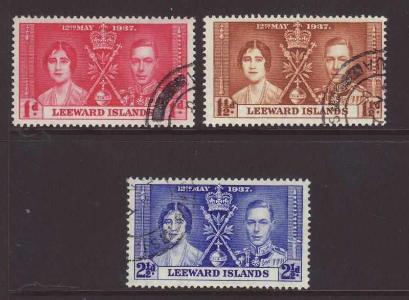 1937 Leeward Is Coronation Set F/U SG92/94