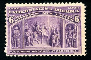 USAstamps Unused F US 1893 Columbian Expo Columbus Welcomed Scott 235 OG MHR