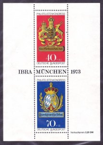 Germany B502 MNH 1973 Posthouse Signs Souvenir Sheet of 2 IBRA München EXPO