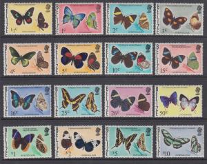 Belize Sc 345-360 MLH. 1974-1977 Butterflies complete, VF