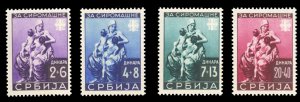 German WWII Occupation, Serbia #Mi. 82-85 Cat€100, 1942 Mother and Child, s...