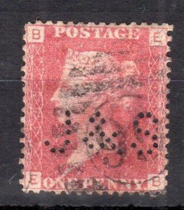 PENNY RED PLATE 158 WITH 'J & S' PERFIN