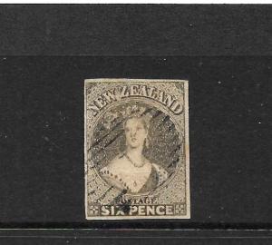 NEW ZEALAND  1862-64  6d   FFQ  FU  IMPERF 4 MARGINS  SG 41 CP a5b2 CHALON