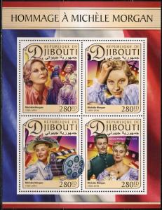 DJIBOUTI 2017 TRIBUTE TO MICHELE MORGAN  SHEET MINT NH