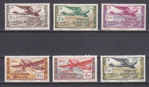 French Equatorial Territory, Scott cat. C1-C8. Airplanes, Airmail Values. LH. ^