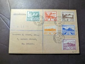 1943 British Channel Islands Registered Letter Cover Jersey to St Helier