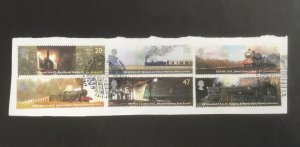 GB 2004 Classic Locomotives. Set of 6 used stamps. Ex FDC on paper.